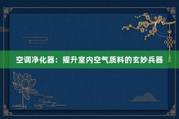 空调净化器：擢升室内空气质料的玄妙兵器